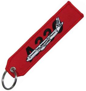 Warplane 125×25mm Embroidered Keychains Merrow Border With Metal Ring