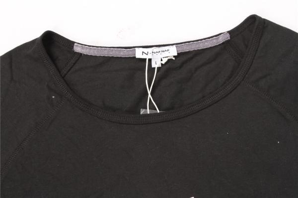 Black Elastic Ladies Casual Sweatshirts 95% cotton Long Sleeve Pullover Shirts