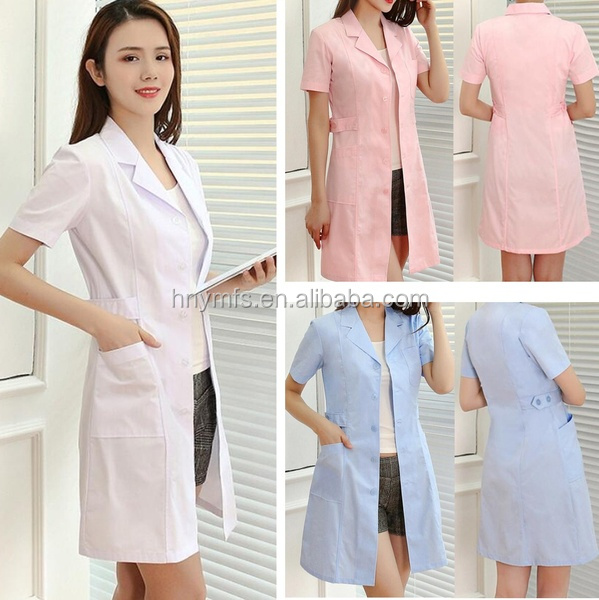 High Quality Customized Blue Lab Coat Women Nurse Medical Scrub Suit Design