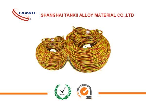 AWG 24 single wire K Type Thermocouple Extension Wire / Positive Wire Yellow and red with fiberglass insulation
