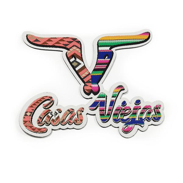 Durable Washable Iron On Woven Patch High Density Custom Shape Patches