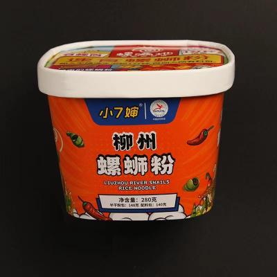 Waterproof Takeaway Noodle Paper Cup 1000ml Printing Square Bowl With Lid