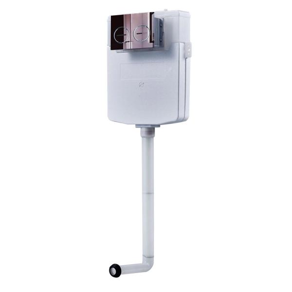 Plastic Concealed Cistern Rubber Seal Chrome Push Button Functionality