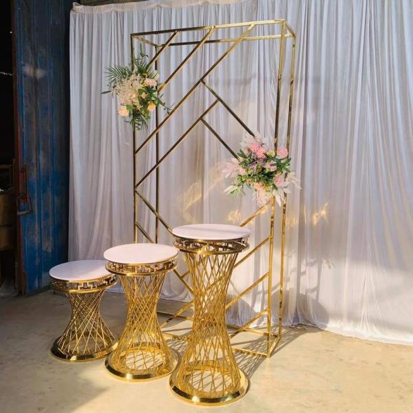 Venda quente Arco de metal branco de casamento pano de fundo para decoração de casamento palco festa