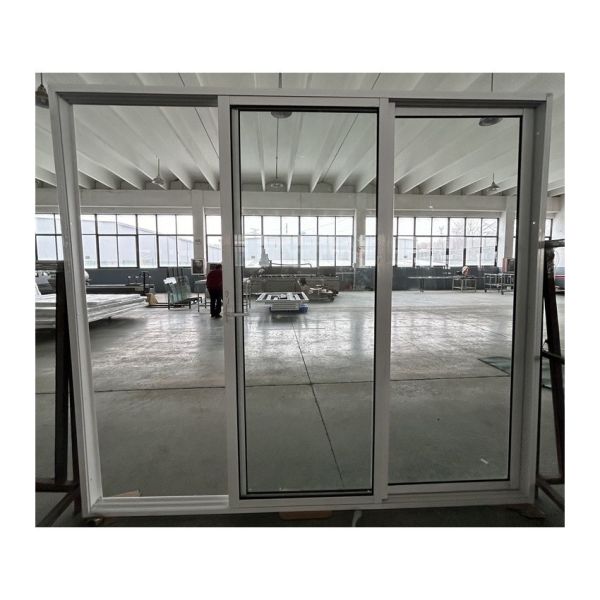 Lightweight White Aluminium Double Sliding Doors Sound Insulation