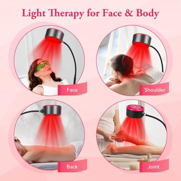 Red Light Therapy Lamp with 660nm + 850nm Dual Wavelength 30W LED Panel and Remote Control & Timer for Home Wellness
