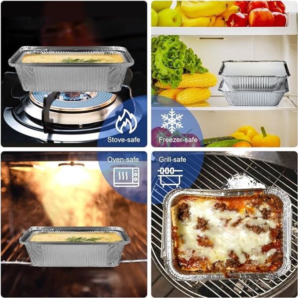 Tin Box Aluminum Foil Container Food Packaging Disposable Cooking Meal Take Away Tray With Lid