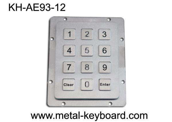 IP65 Waterproof Ruggedized Metal Keypad 12 Keys Industrial Stainless Steel Keypad