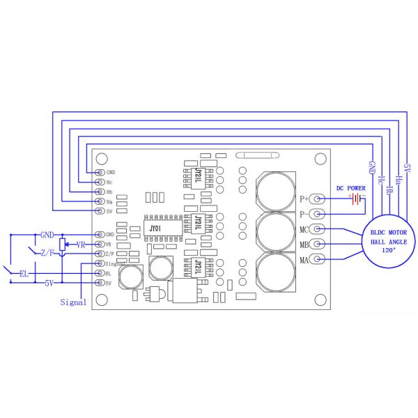 JYQD-V7.3E3 3-фазный датчик BLDC Драйвер двигателя Управляющий двигателем с регулятором тока PWM 15A 36V