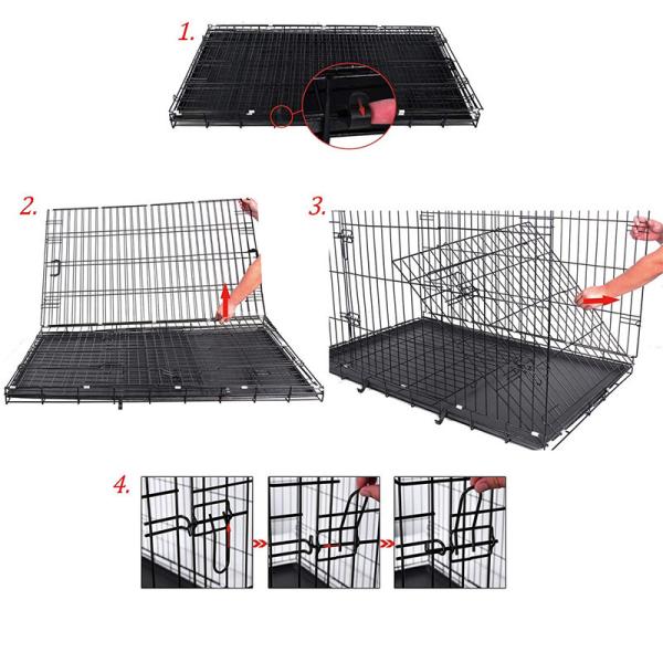 91x64x58cm Lightweight Metal Dog Crate Welded  Easy Cleaning Two Handles