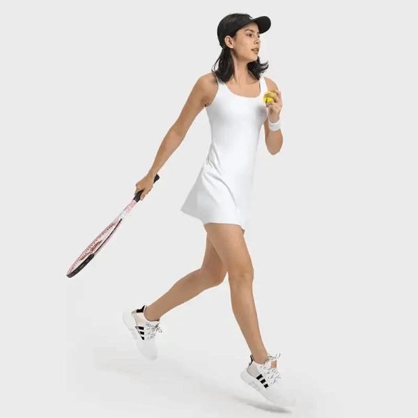                  Custom New Style Sport Wear with Pocket Workout Skirts High Waist Fitness Yoga Shorts Athletic Gym Women Tennis Dress             