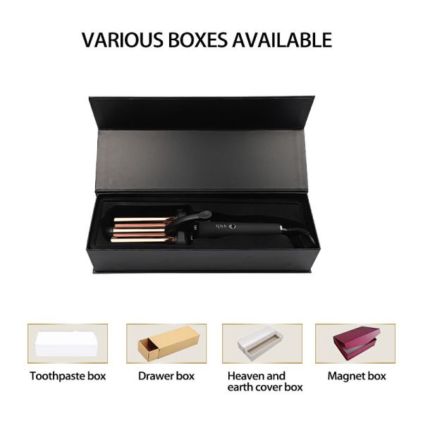 Двойное напряжение тока гофрирует тройной турмалин титана дисплея СИД завивая утюга бочонка