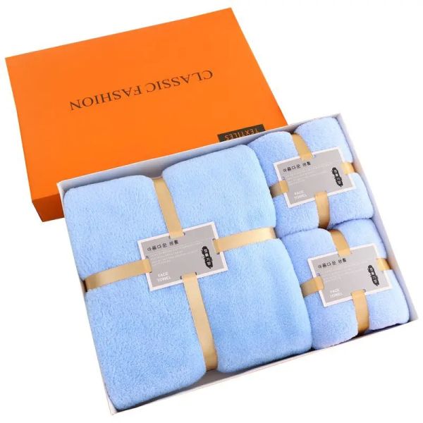 Sac à mailles et boîte cadeau inclus Microfiber Adult Towel Set Toile de bain 70*140cm pour SPA
