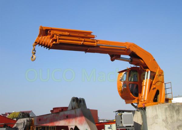 Impact Resistant Telescopic Boom Crane , Electrical Hydraulic Marine Crane