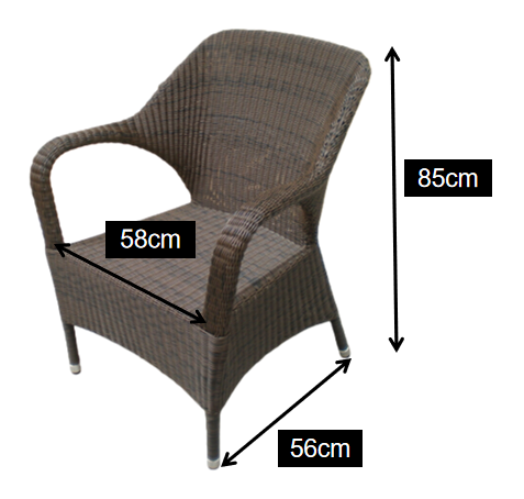 Rattan Waterproof Outdoor Stackable Dining Chairs for Restaurant Beach Park Use
