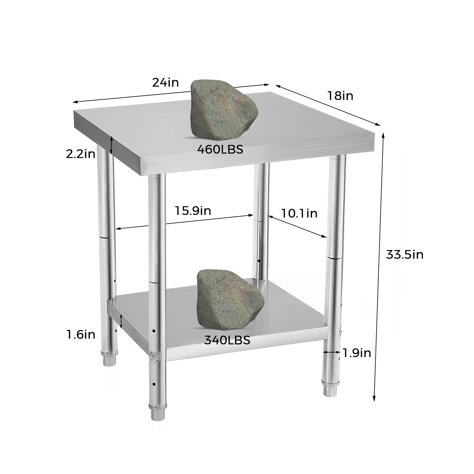 Durable Construction Stainless Steel Work Table with Customized Size and Easy Mobility for Commercial Kitchen