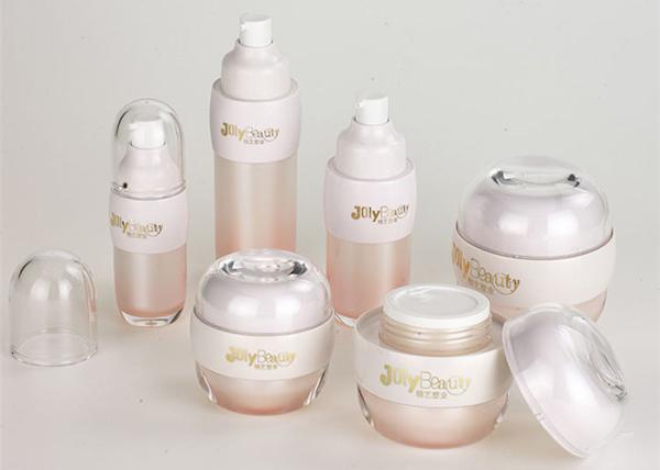 Render the pink top transparent bottle body cylinder Empty Makeup Containers