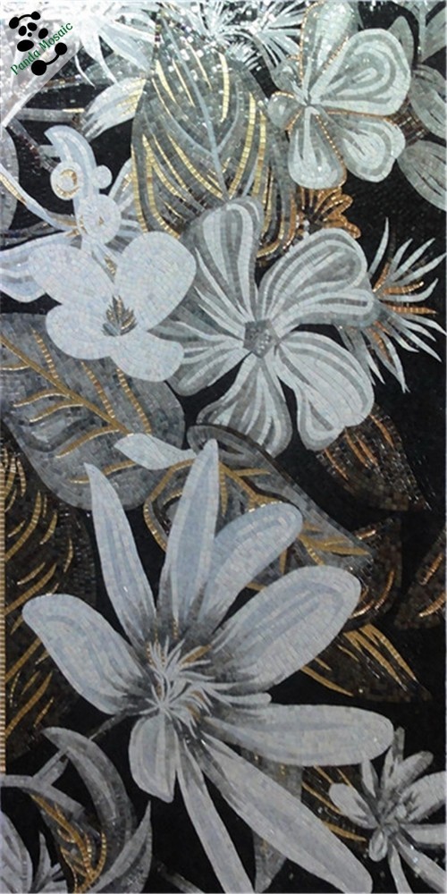 MB SMM08-B Glass Mosaic Art Wall Tile Handmade Tile Glass Painting Pictures Flower Mosaic Bedroom Mural