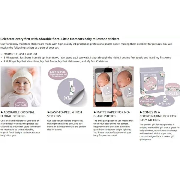 Customized Shower Sticker Label For Baby Monthly Milestone