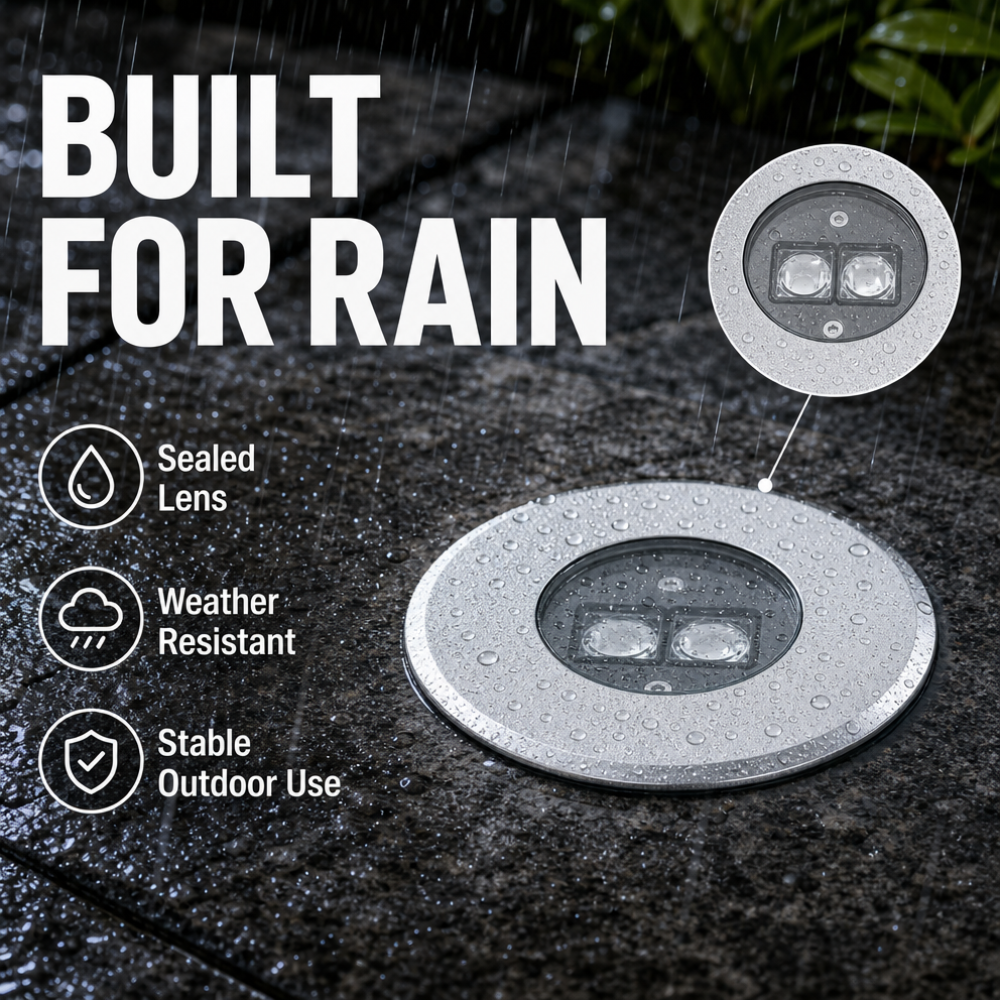 IP68 Dual Lens LED Inground Lights Waterproof Recessed Ground Lamp for Driveway Pathway