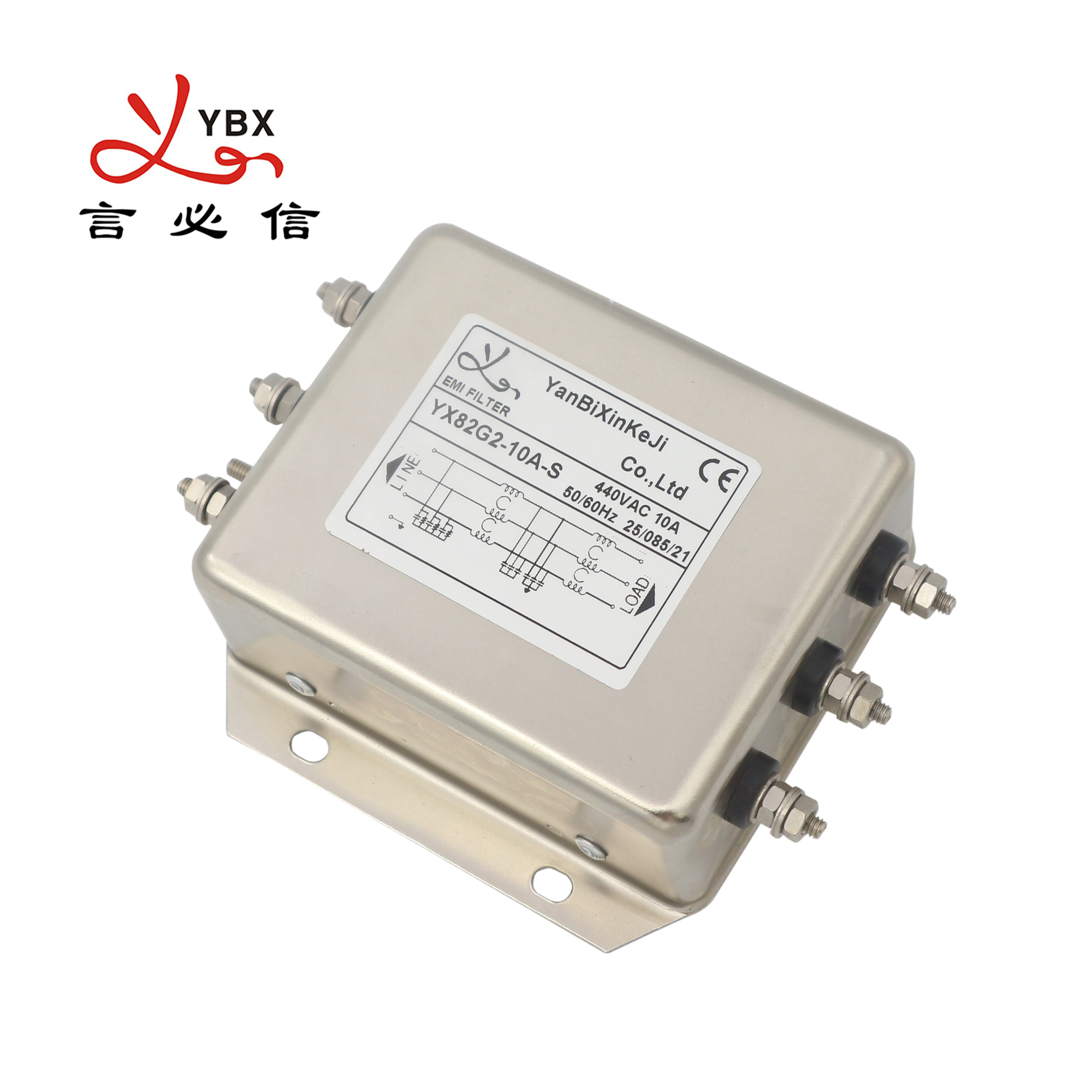 Подгонянный большой ток 3 шумовой фильтр фильтра 10A 440V RFI участка для машинного оборудования