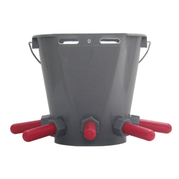 Dairy Farming 8L Plastic Calf Care Pail with 5 Teats for Milk Feeding