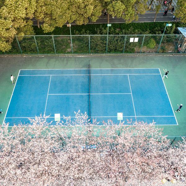 Water Resistant Indoor Acrylic Tennis Court Surface Green Blue Red