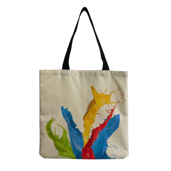 Medium Size Beach Tote Bag Cotton Canvas Linen Reusable Bag for Women Customized Logo