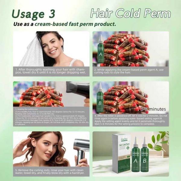 Natural OEM Hair Perm Cream Raw Material Perming Hair Solution Herbal Perm Cream