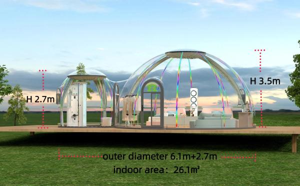 Dome Tent Resort Waterproof Dome Dessert Tent Luxury Double Dome House Clear Bubble Tent