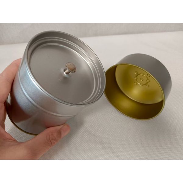 Luxury Metal Airtight Food Tin Box With Double Lid For Tea Coffee Candy