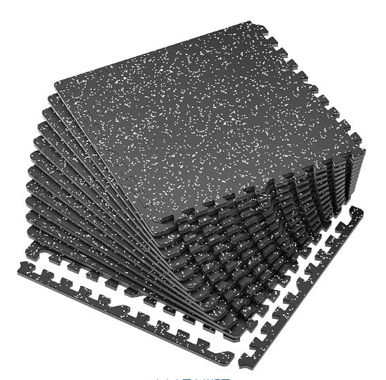 Interlocking Rubber Gym Floor Tiles 1000x1000mm Shock Absorbent