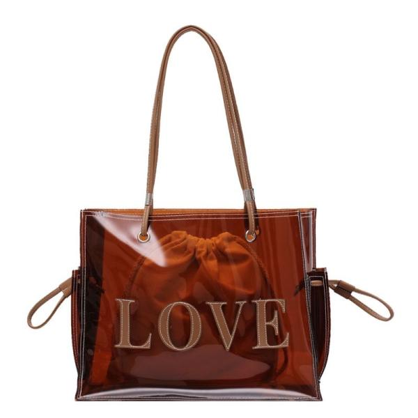 Summer Transparent Jelly Bag Female Large Capacity All-Match Single Shoulder Bag Texture Portable Commuter Tote Bag