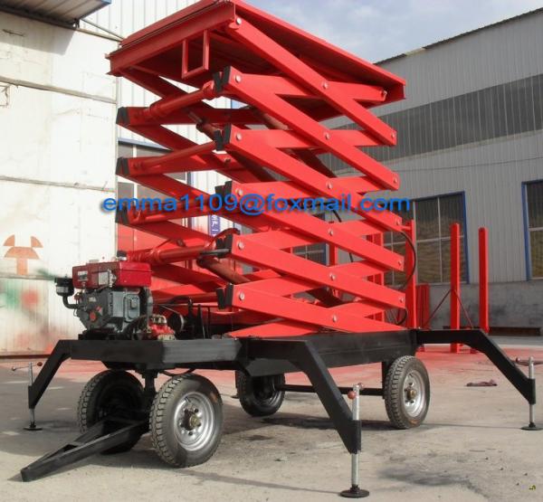 500kg SJY0.5-10 Scissor Lift Working Platform Hydraulic Lift with Diesel Engine