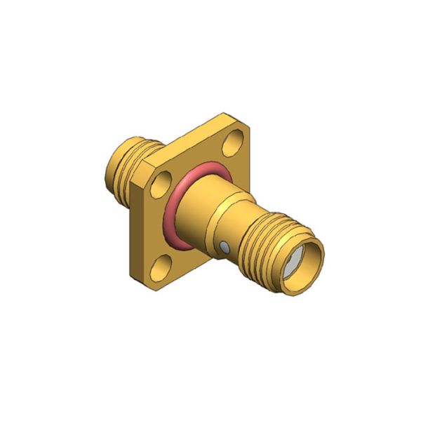 Waterproof 4 Holes Flange RF SMA Female to SMA Female Adapter