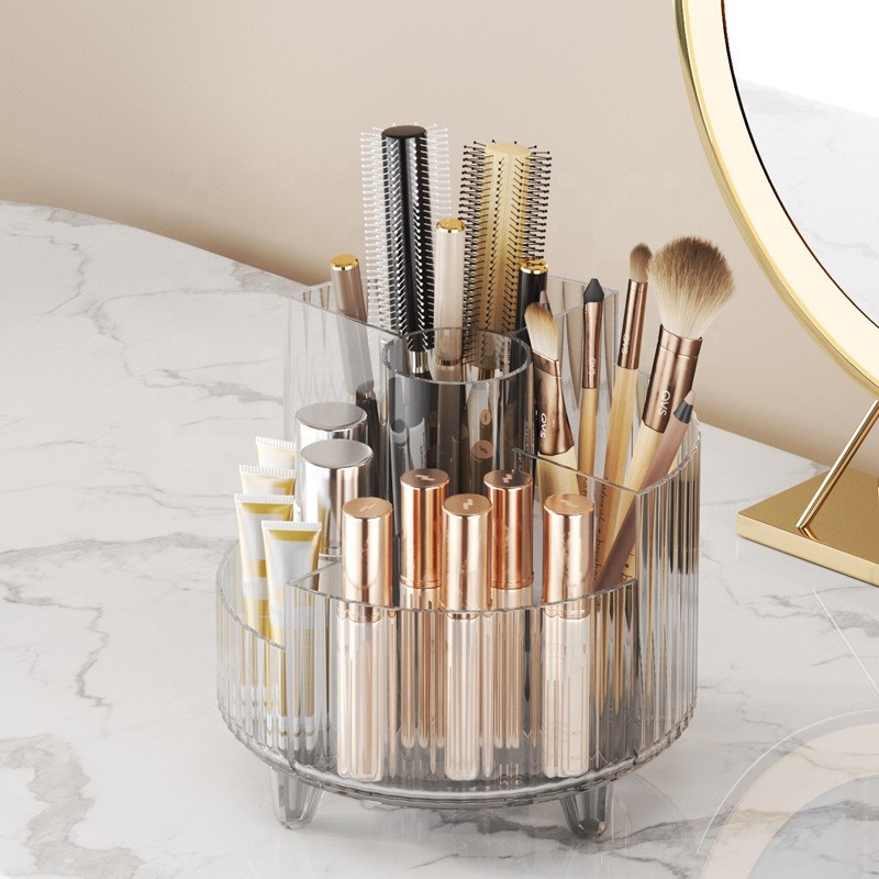 Factory Hot-Selling Modern Minimalist Style Large Capacity Rotatable Transparency Plastic Storage Box for Cosmetics - Lipstick