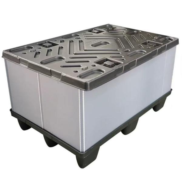 300kg Capacity Plastic Moving Containers Foldable Plastic Bulk Container Impact Resistant