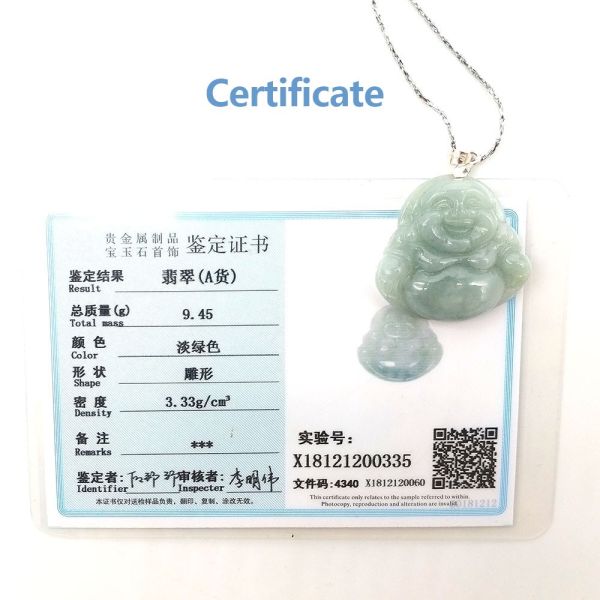 Regional Feature Jadeite Jade Pendant Buddha Statue Necklace with Traditional Chinese Style