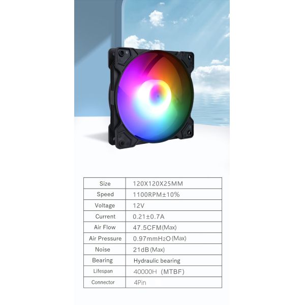 Remote Control Adjustment Light Computer Rgb Fans Pc Case Cpu Cooler Colorful Rgb Rgb Cooling Fan