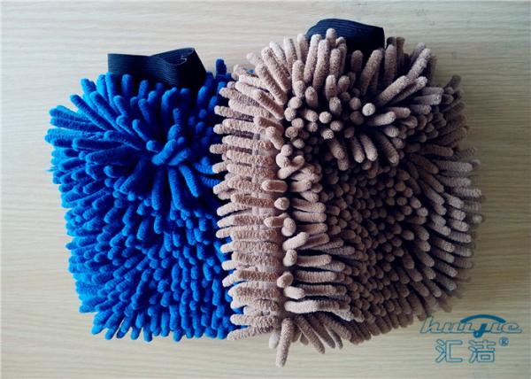 1500gsm Microfiber Chenille Wash Mitt Car Cleaning Mitt With Elastic Cuff