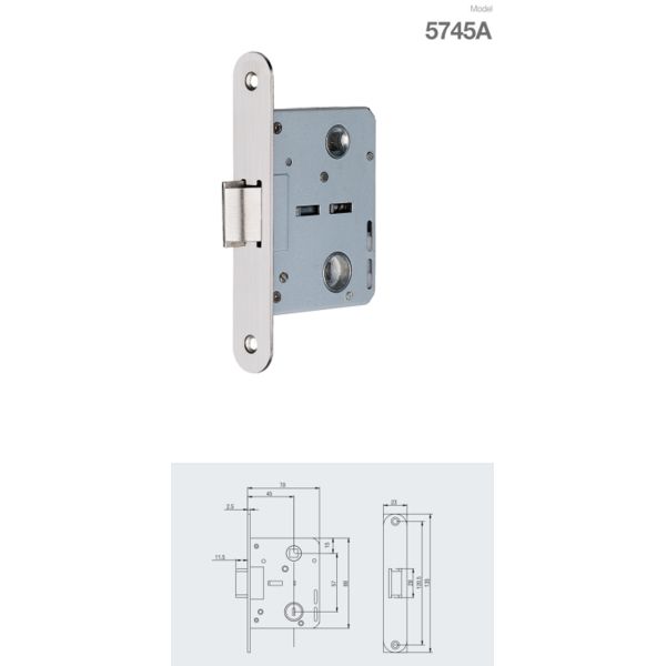 Chrome заканчивает OEM замка Bathroom Mortise Backset 50mm