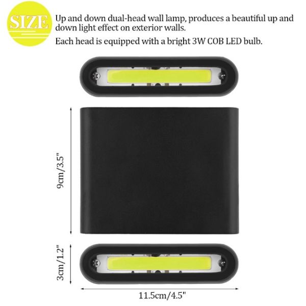Slim LED Wall Light 6W 10W IP65 Waterproof AC85-265V