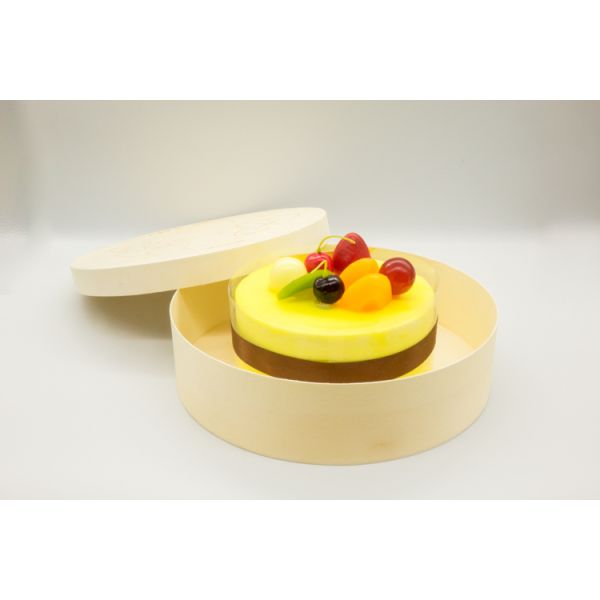 Natural Round Disposable Wooden Box compostable Φ115mm Φ120mm Φ135mm Φ136mm