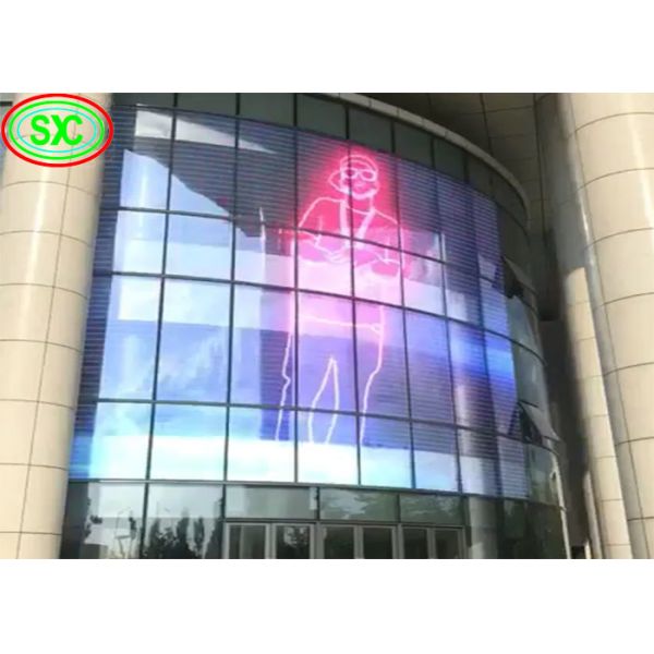 P3.91-7.82 Full Color indoor Transparent mesh LED Screen 1000x1000mm Glass Display