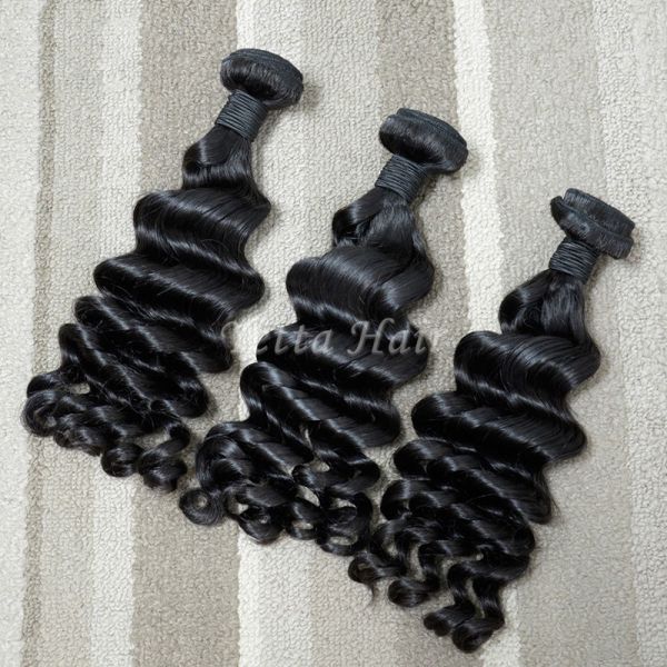 Loose Curly Virgin Hair Weave Malaysian Hair Extensions Soft And Silky