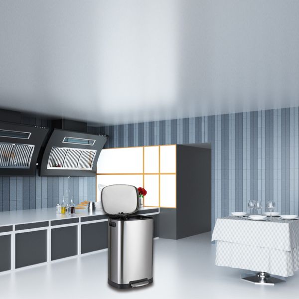 20L Kitchen Stainless Steel Trash Can for Bathroom, Kitchen, Process Room, Office, Garage Detachable Lined Bin