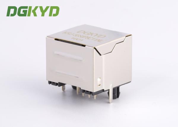 1x1 Right Angle 8p8c RJ45 shielded Connector without internal transformer
