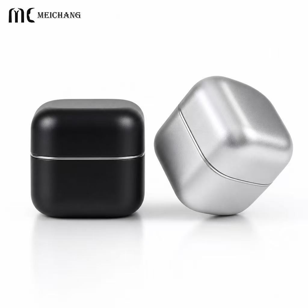 5–10g Mini Square Aluminum Tin with Rounded Corners for portable balm, solid perfume, hair wax and other small-format product packaging (MC-811）