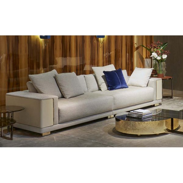 Набор софы роскошной кожаной ткани мебели живущей комнаты итальянской секционный