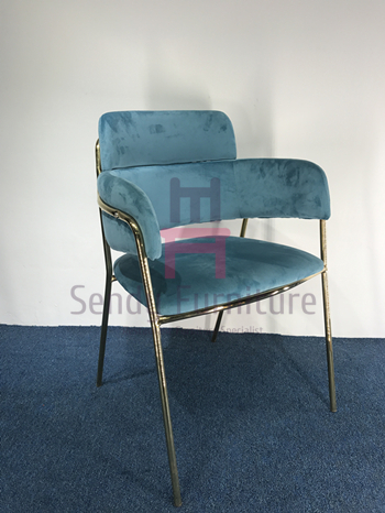 Customized Stainless Steel Restaurant Chairs , Gold Rose Stainless Steel Dining Chairs 